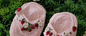 Crochet booties-sandals: how to knit summer shoes for a baby with your own hands