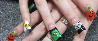 Manicure for Halloween, creating a “scary” nail art